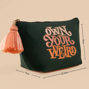 Own Your Weird Makeup Pouch – Bold & Stylish Cosmetic Organizer