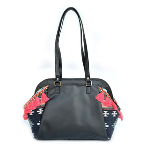 Boho Weekender Bag - Peach Tessels