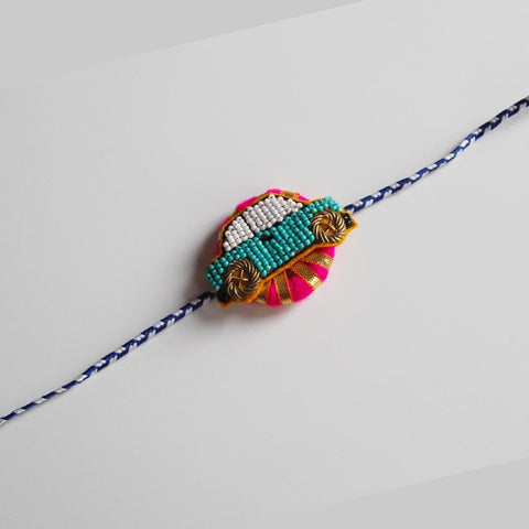 Handmade embroidered Rakhi Magnet – Rakhi Magnets- Multicolour car