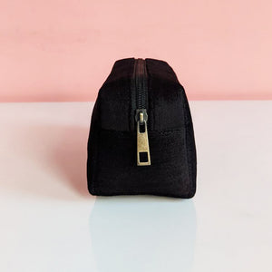 Black Velvet Namepouch with golden zari