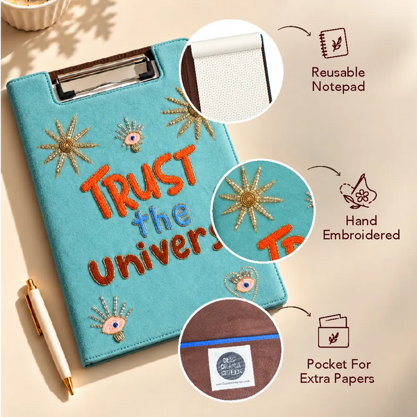 Trust The Universe - Embroidered Reusable Journals