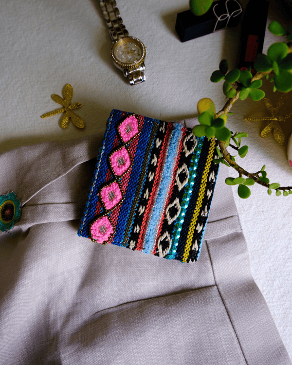 Multi Boho Snap Button Wallet