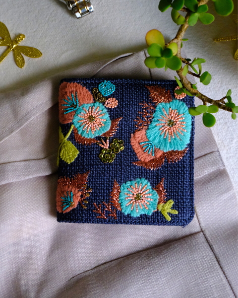 Blessed Blue Snap Button Wallet