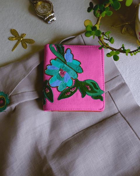 Anisa Pink Snap Button Wallet