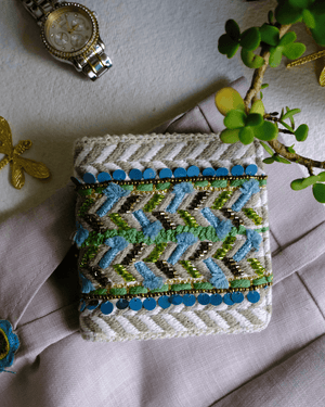 Green Leaves Snap Button Wallet