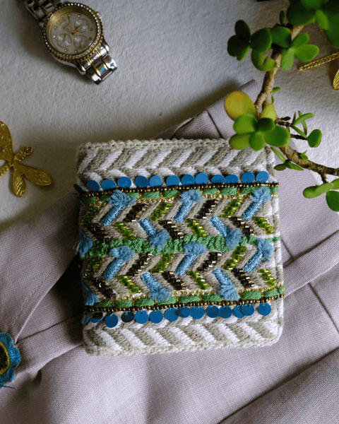 GREEN LEAVES SNAP BUTTON WALLET