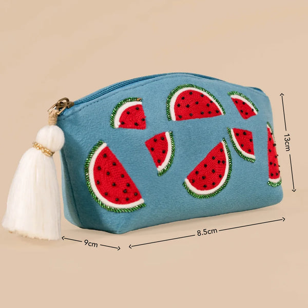 Watermelon Teal Makeup Pouch