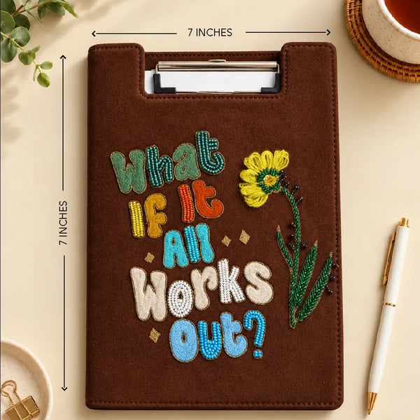 What If It All Works Out - Embroidered Reusable Journals