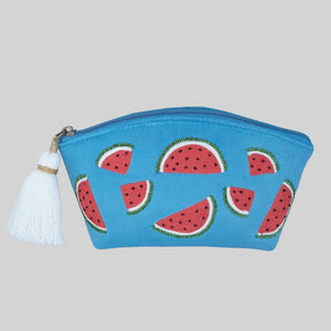Watermelon Teal Makeup Pouch
