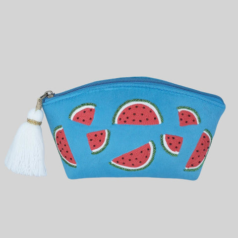 WATERMELON TEAL MAKEUP POUCH