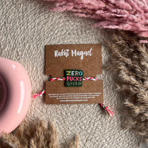 Embroidered Rakhi Magnet - Zero Fucks Given
