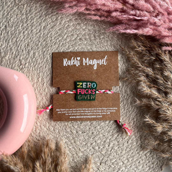 Embroidered Rakhi Magnet - Zero Fucks Given