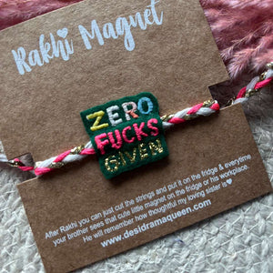 Embroidered Rakhi Magnet - Zero Fucks Given